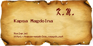 Kapsa Magdolna névjegykártya