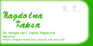 magdolna kapsa business card